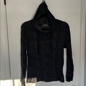 Vintage L-RL Ralph Lauren long sleeve hooded knit shirt.